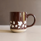 Brown Fall Leaves Stoneware Mug