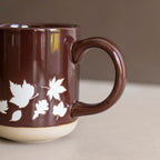 Brown Fall Leaves Stoneware Mug