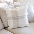 Plaid Fringe Pillow Cover