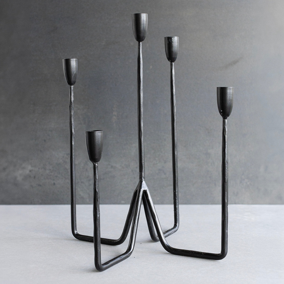 Forged Metal Taper Candle Holder