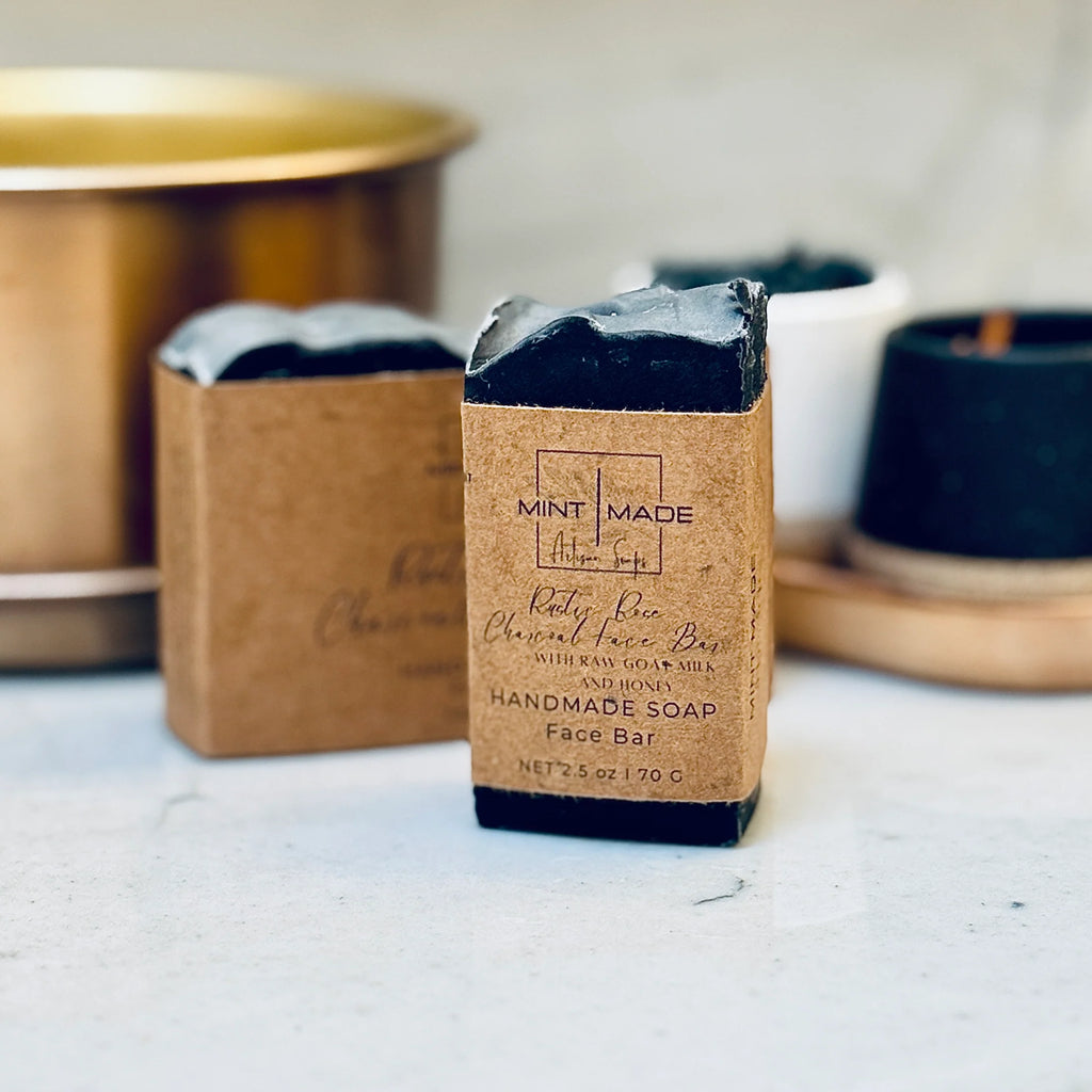 Rustic Rose Charcoal Handmade Face Bar