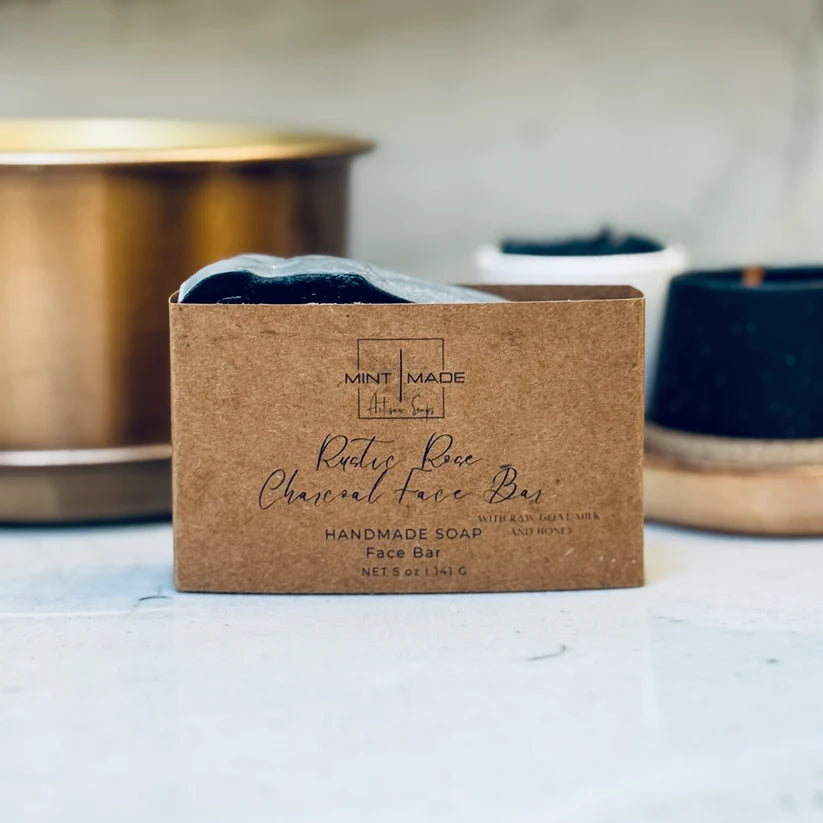 Goat Milk and Raw Honey Natural Face Bar | Activated Charcoal Rose Soap