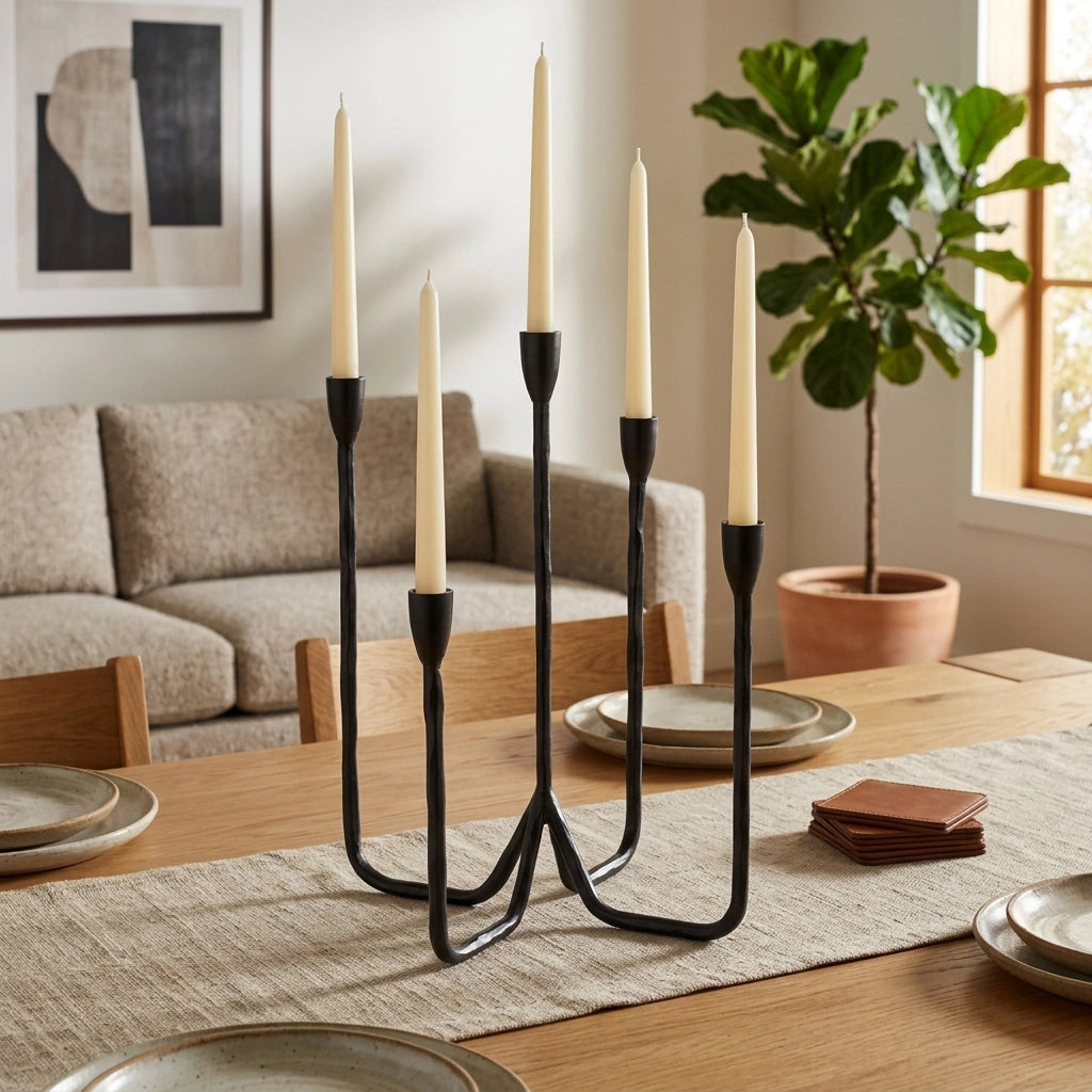 Forged Metal Taper Candle Holder
